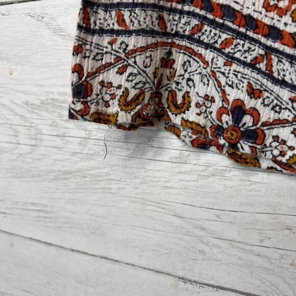O'Neill Romper Womens Size Small Wrap Boho Floral Earth Tones Drawstring Hippy - Picture 8 of 16